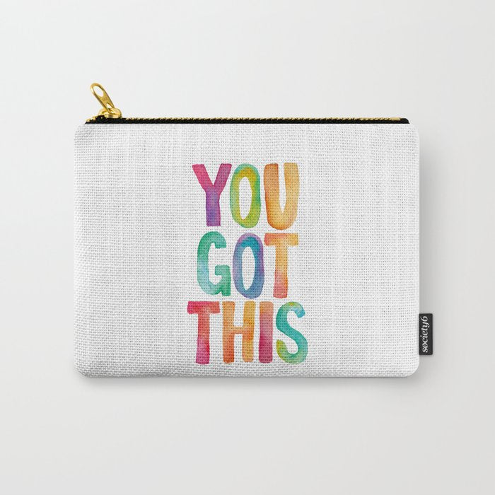 You Got This Rainbow Watercolor Carry All Pouch Gallery Image 1