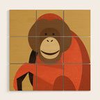 Whimsy Orangutan Wood Wall Art Gallery Image 1
