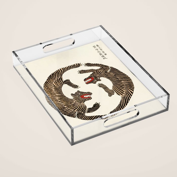 Japanese Tigers by Taguchi Tomoki 1860-1869 - Tiger Acrylic Tray Gallery Image 1