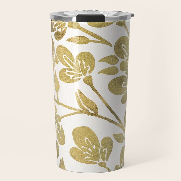 Cherry Blossoms - Gold Palette Travel Mug Gallery Image 1