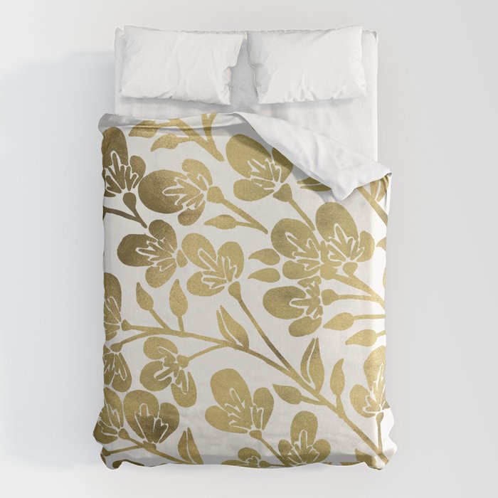 Cherry Blossoms - Gold Palette Duvet Cover Gallery Image 6