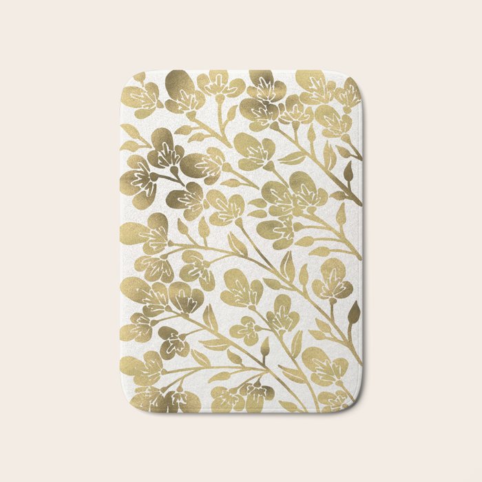 Cherry Blossoms - Gold Palette Bath Mat Gallery Image 1