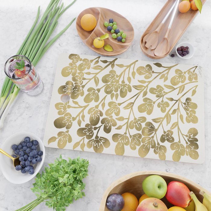 Cherry Blossoms - Gold Palette Cutting Board Gallery Image 2