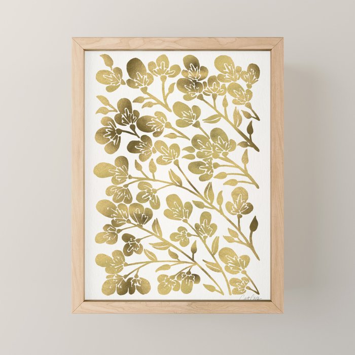 Cherry Blossoms - Gold Palette Mini Art Print Gallery Image 1