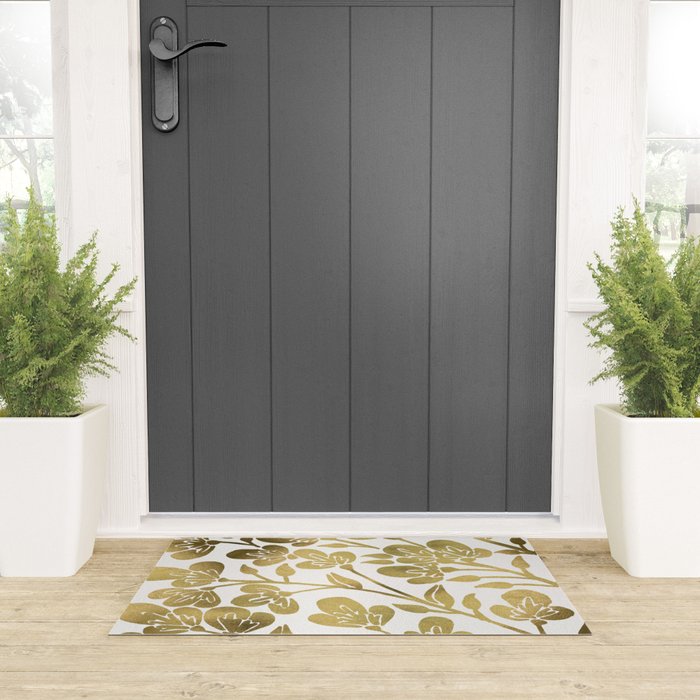 Cherry Blossoms - Gold Palette Welcome Mat Gallery Image 3