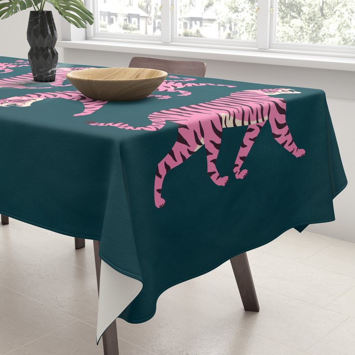 Fierce: Night Race Pink Tiger Edition Tablecloth Gallery Image 3