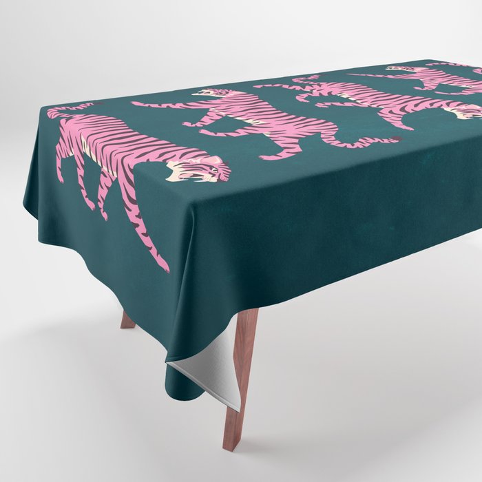 Fierce: Night Race Pink Tiger Edition Tablecloth Gallery Image 1