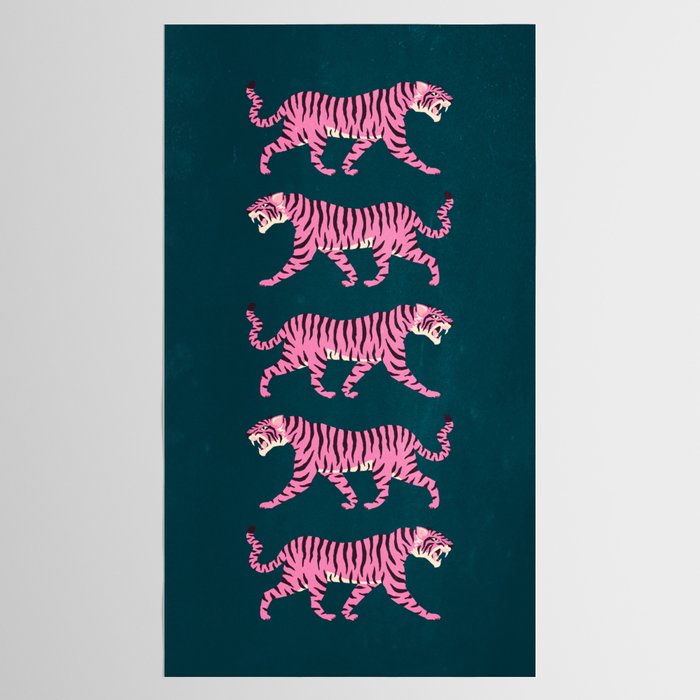 Fierce: Night Race Pink Tiger Edition Tablecloth Gallery Image 2