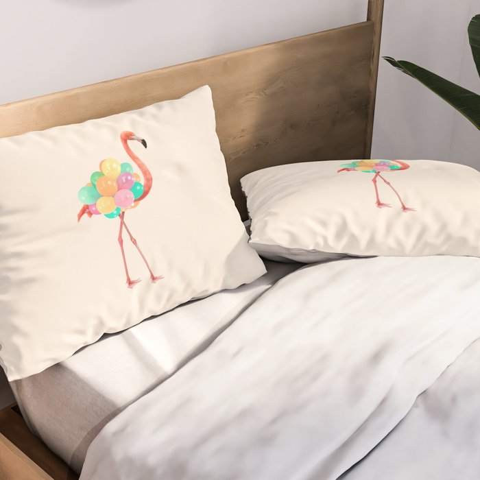 FLAMINGO PARTY Pillow Sham Gallery Image 2