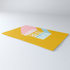 Born to be Happy - Positive Retro Typography  Rug Gallery Image 3