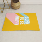Born to be Happy - Positive Retro Typography  Rug Gallery Image 1