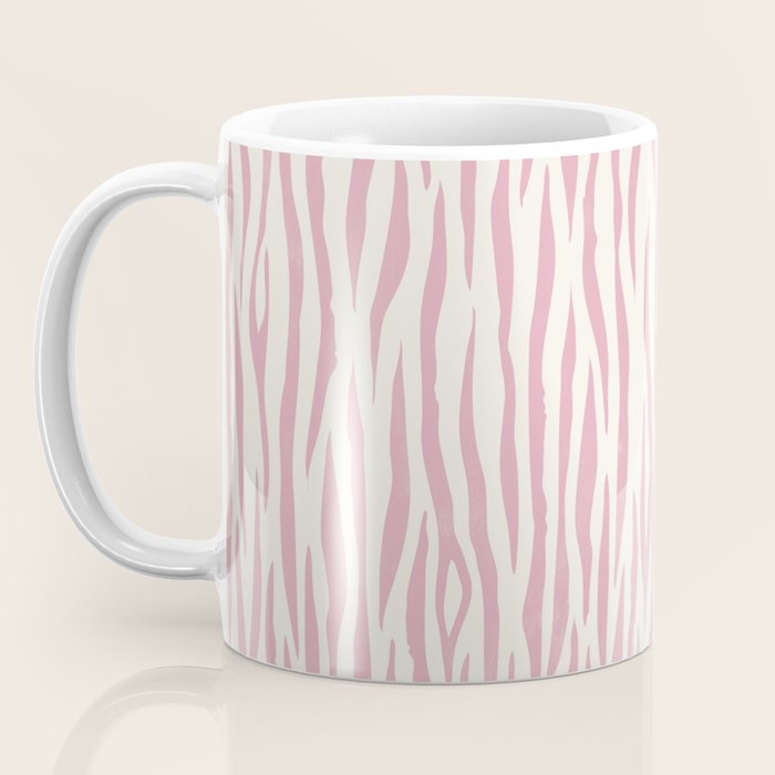 Tiger Stripes In Pink and Cream Coffee Mug Gallery Image 3