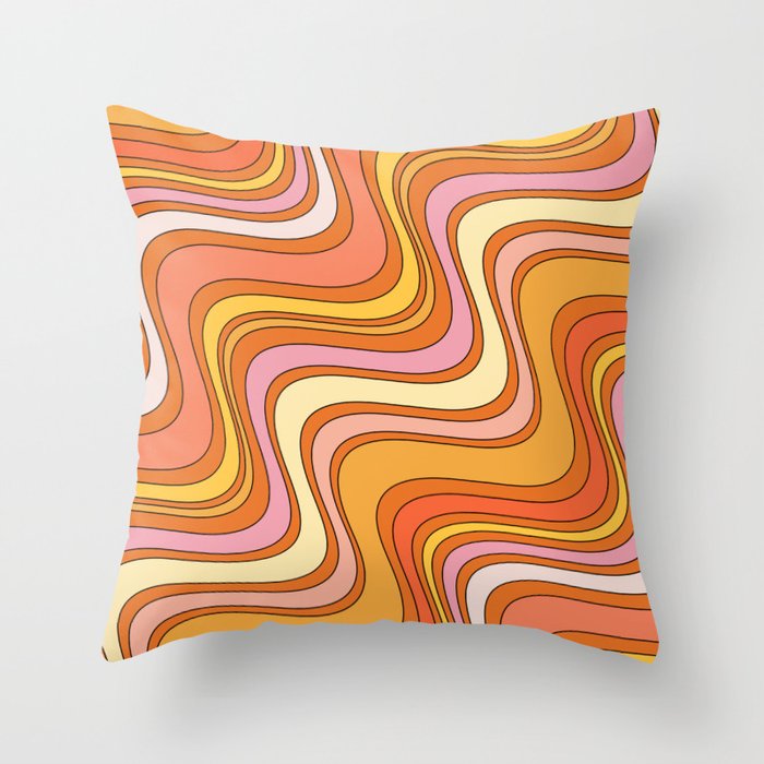 Retro Waves Throw Pillow Gallery Image 6