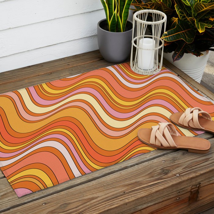 Retro Waves Outdoor Rug Gallery Image 2