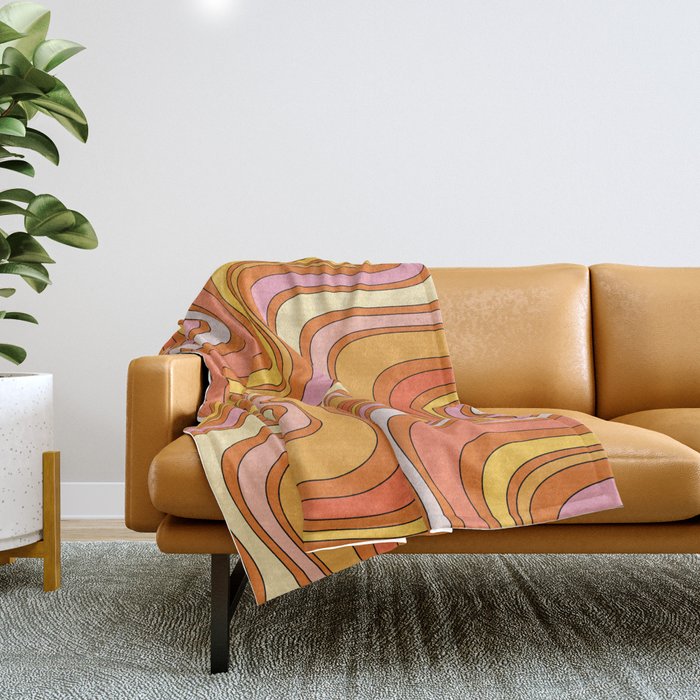 Retro Waves Throw Blanket Gallery Image 1