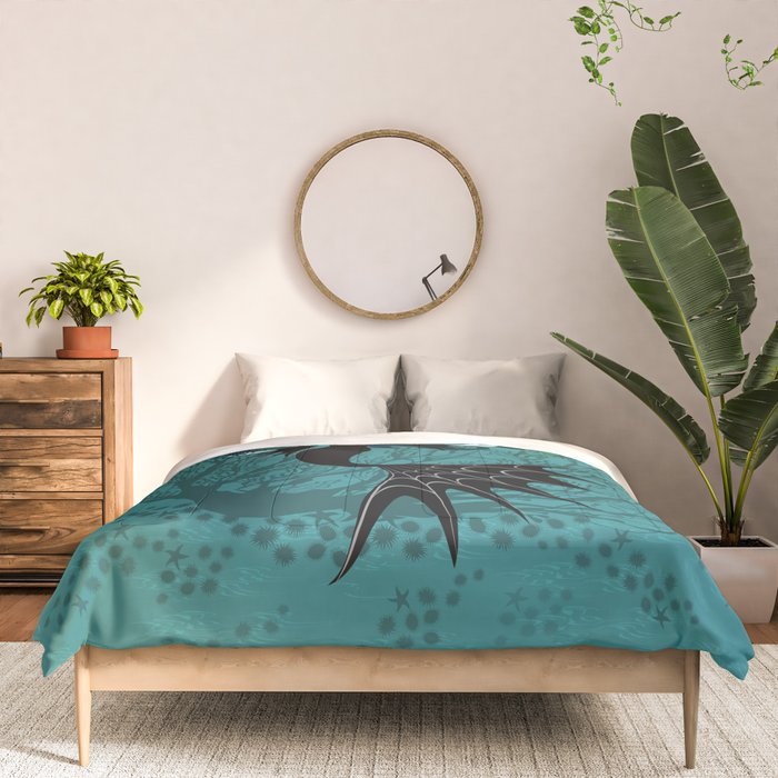 Vampire Mermaid on Aqua Comforter Gallery Image 3