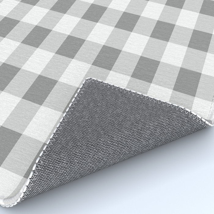 Gingham Large Gray White Rug Gallery Image 4