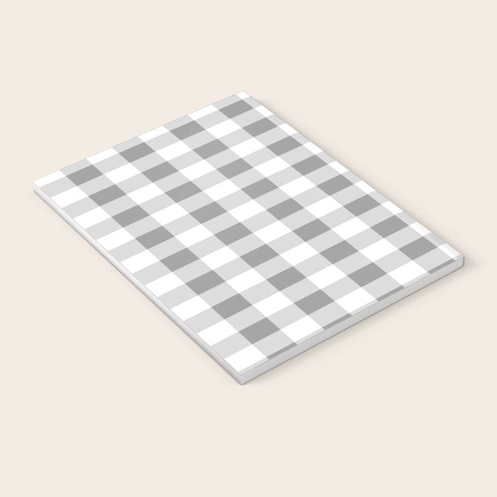 Gingham Large Gray White Notebook Gallery Image 3