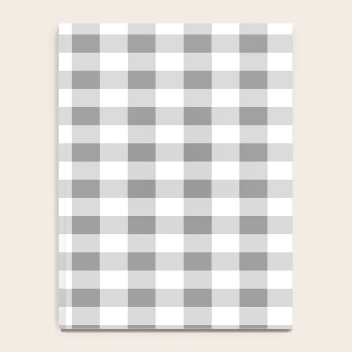 Gingham Large Gray White Notebook Gallery Image 4