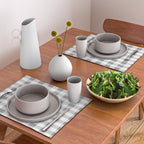 Gingham Large Gray White Placemat Gallery Image 2