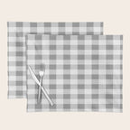 Gingham Large Gray White Placemat Gallery Image 1