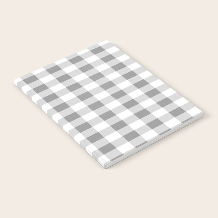 Gingham Large Gray White Notebook Gallery Image 1