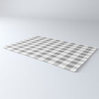 Gingham Large Gray White Rug Gallery Image 3