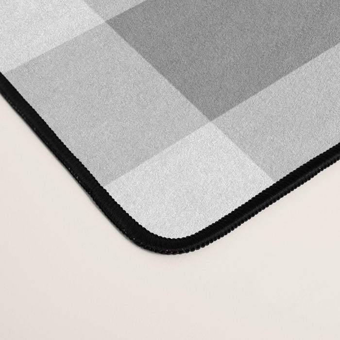 Gingham Large Gray White Desk Mat Gallery Image 4