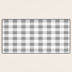 Gingham Large Gray White Desk Mat Gallery Image 3