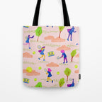 Let's Play Tennis in Peachy Pink Tote Bag Gallery Image 1