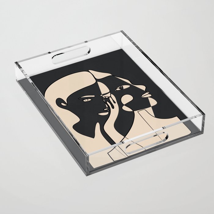 Abstract Faces 14 Acrylic Tray Gallery Image 1