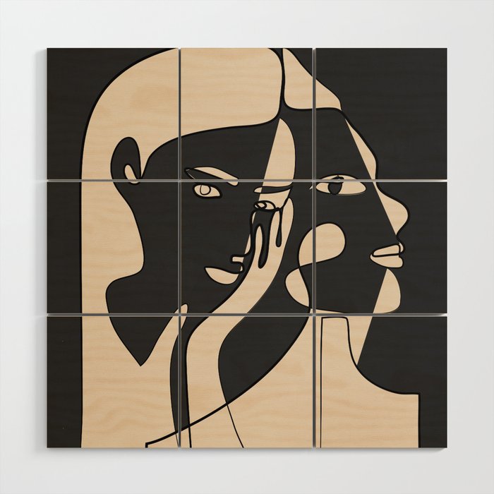 Abstract Faces 14 Wood Wall Art Gallery Image 1