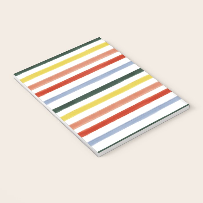 Classic Summer Watercolor Stripes Notebook Gallery Image 3