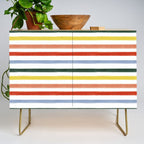 Classic Summer Watercolor Stripes Credenza Gallery Image 1