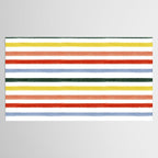 Classic Summer Watercolor Stripes Tablecloth Gallery Image 2