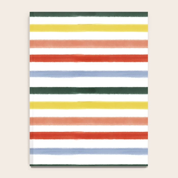 Classic Summer Watercolor Stripes Notebook Gallery Image 4
