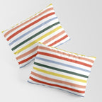 Classic Summer Watercolor Stripes Pillow Sham Gallery Image 3
