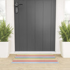 Classic Summer Watercolor Stripes Welcome Mat Gallery Image 3