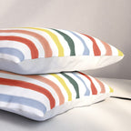 Classic Summer Watercolor Stripes Pillow Sham Gallery Image 3