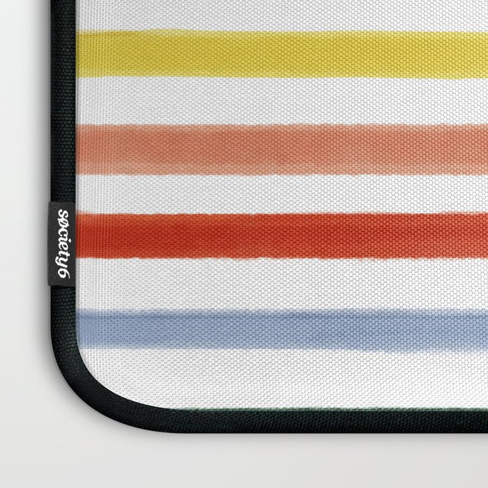 Classic Summer Watercolor Stripes Laptop Sleeve Gallery Image 3