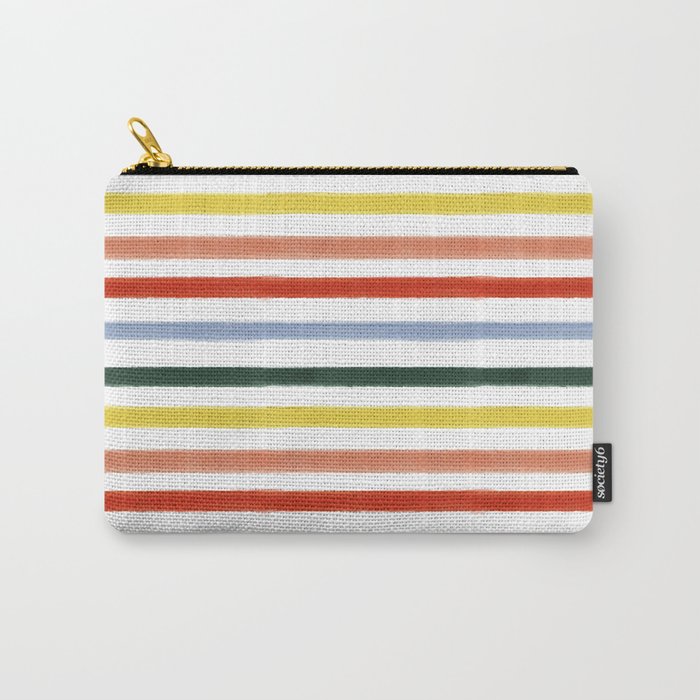 Classic Summer Watercolor Stripes Carry All Pouch Gallery Image 1