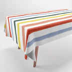 Classic Summer Watercolor Stripes Tablecloth Gallery Image 1