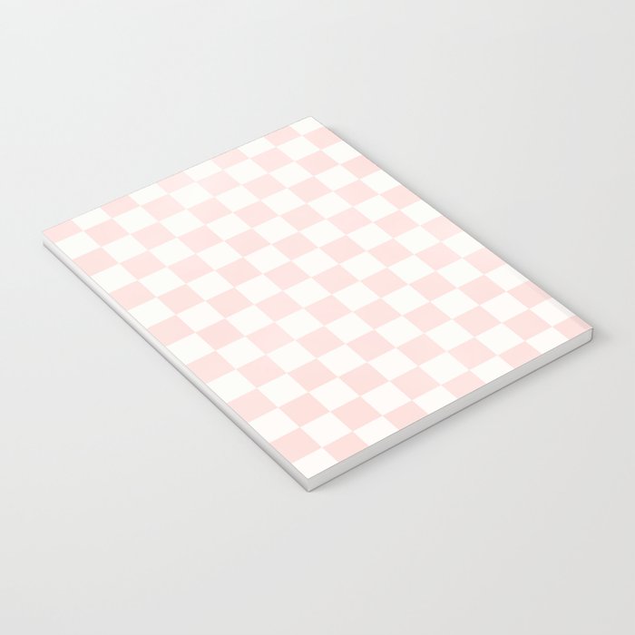 Blush Pink Coral Checkered Grid Line Drawing Notebook Gallery Image 3