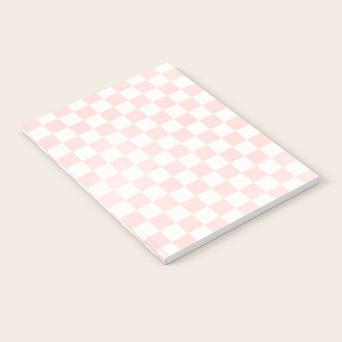 Blush Pink Coral Checkered Grid Line Drawing Notebook Gallery Image 2