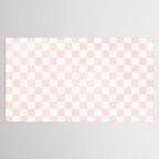 Blush Pink Coral Checkered Grid Line Drawing Tablecloth Gallery Image 2