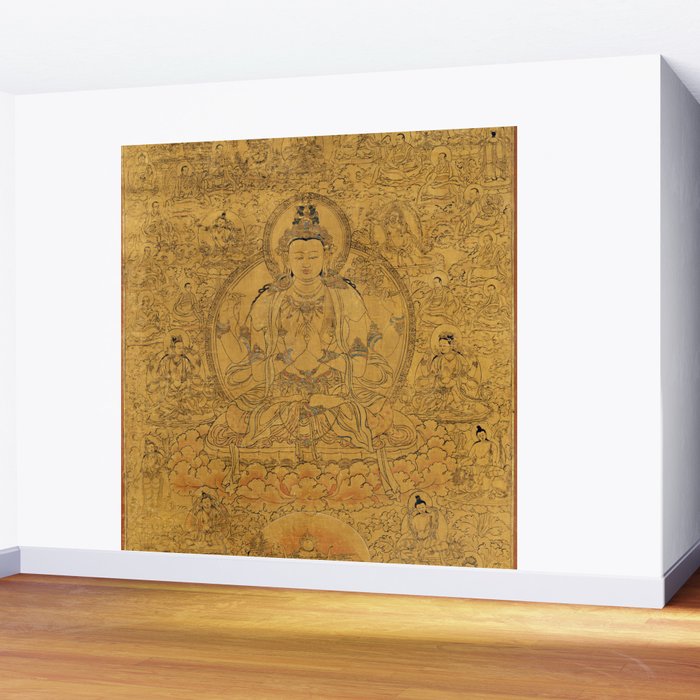 Buddhist Thangka Avalokiteshvara Shadakshari-Lokeshvara Wall Mural Gallery Image 2