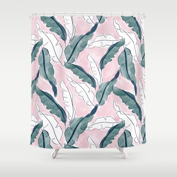 Banana Leaves Shower Curtain Gallery Image 1