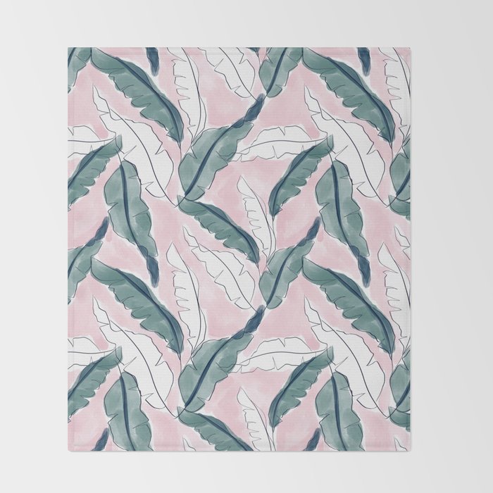 Banana Leaves Throw Blanket Gallery Image 2