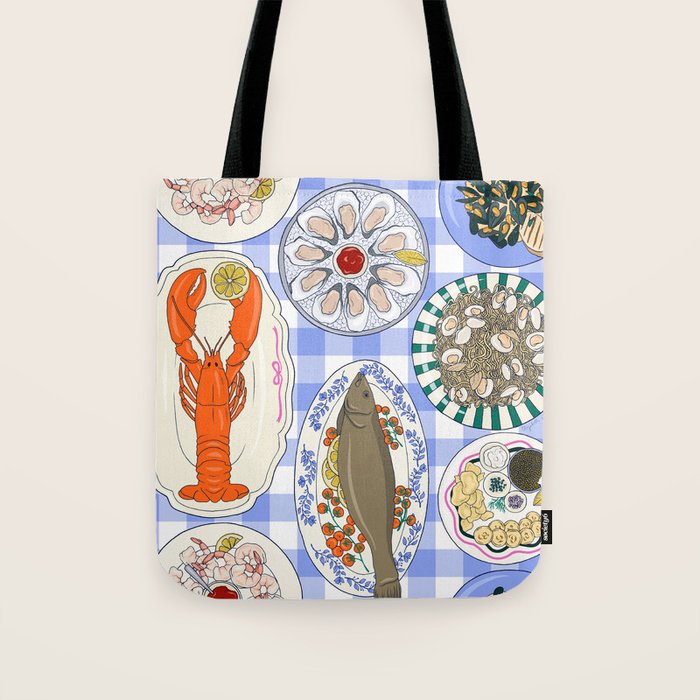 Seafood Feast Tablescape Tote Bag Gallery Image 1