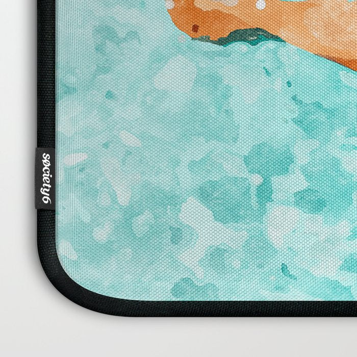 By The Pool All Day, Summer Travel Woman Swimming, Tropical Fashion Bohemian Painting Laptop Sleeve Gallery Image 3